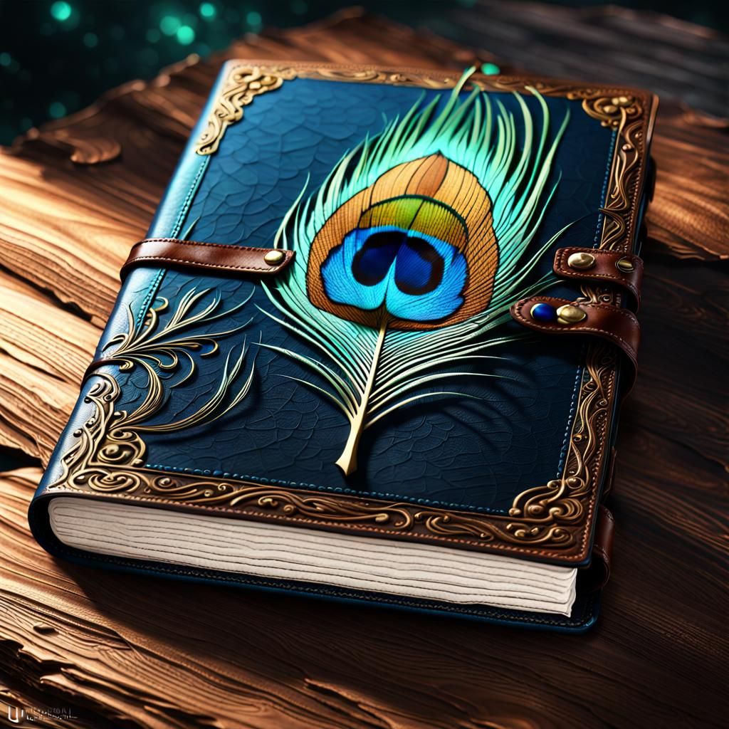 Peacock Feather Journal: Detailed Matte Painting