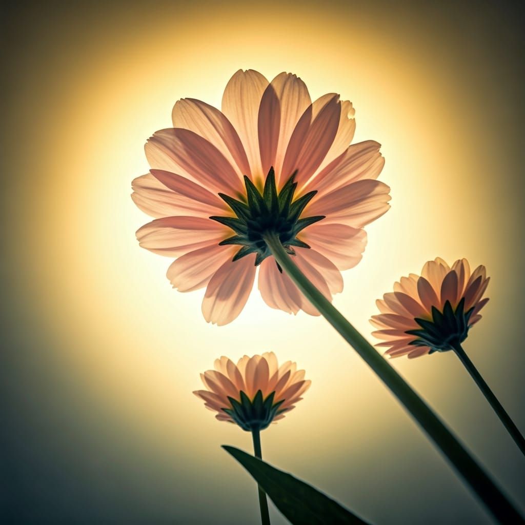 Flowers From Below in Impressionistic Style