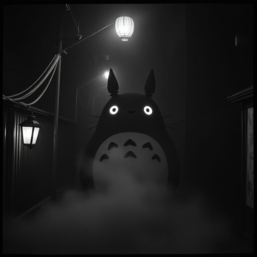 Eccentric Horror Film Noir in High Contrast Black and White