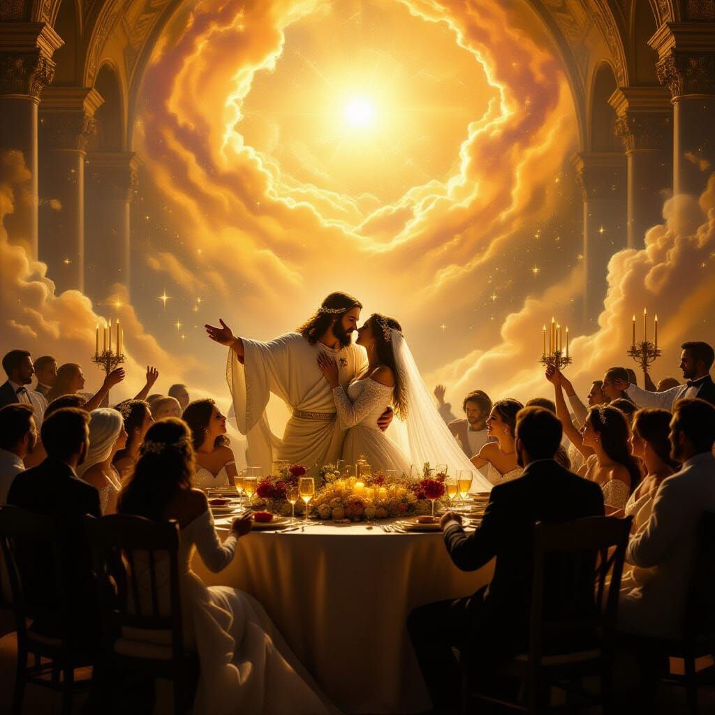 Celestial Banquet: Christ and Church United in Golden Light