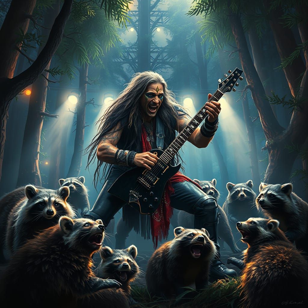 Ace Frehley Concert in Forest with Animals