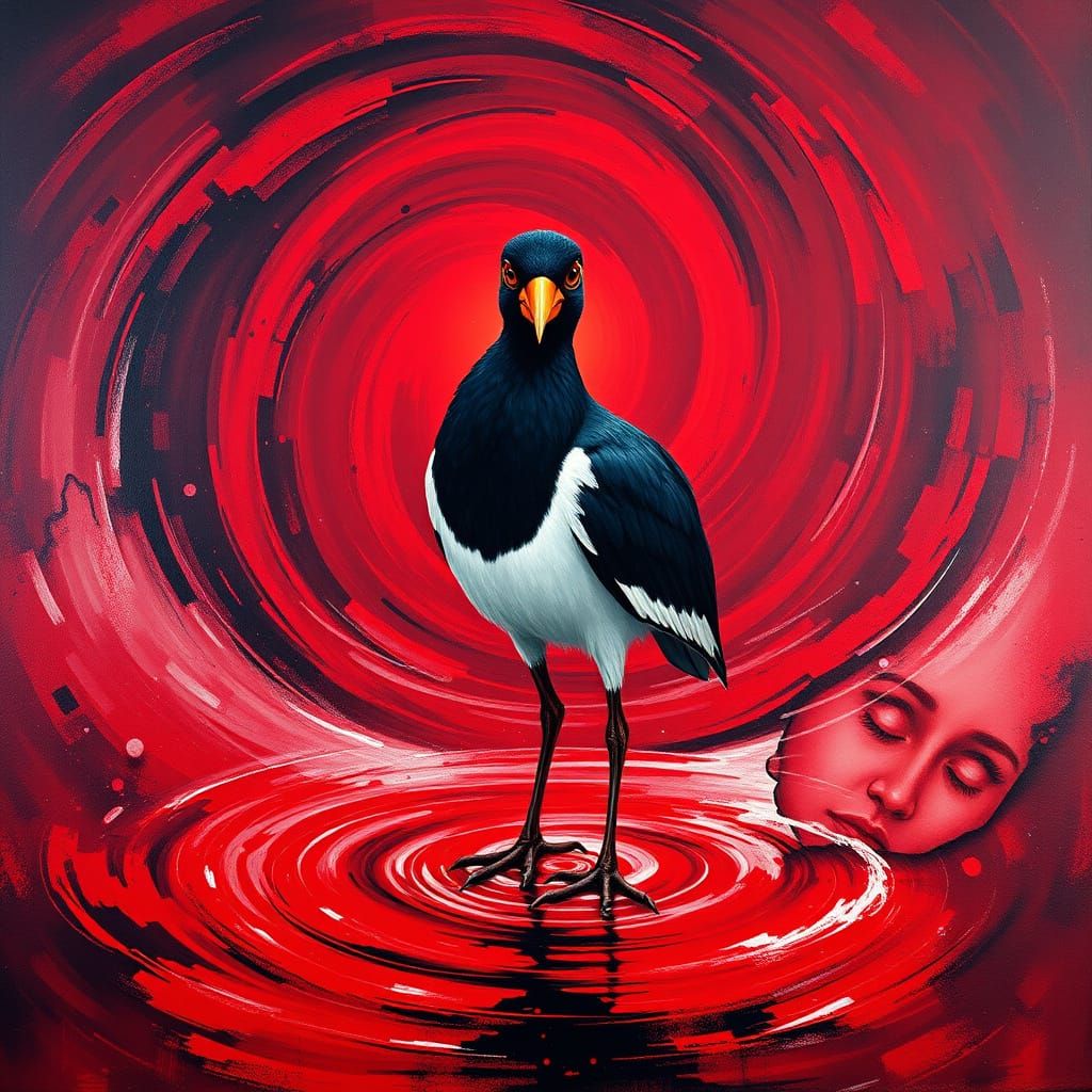 Regal Lapwing in Crimson Vortex