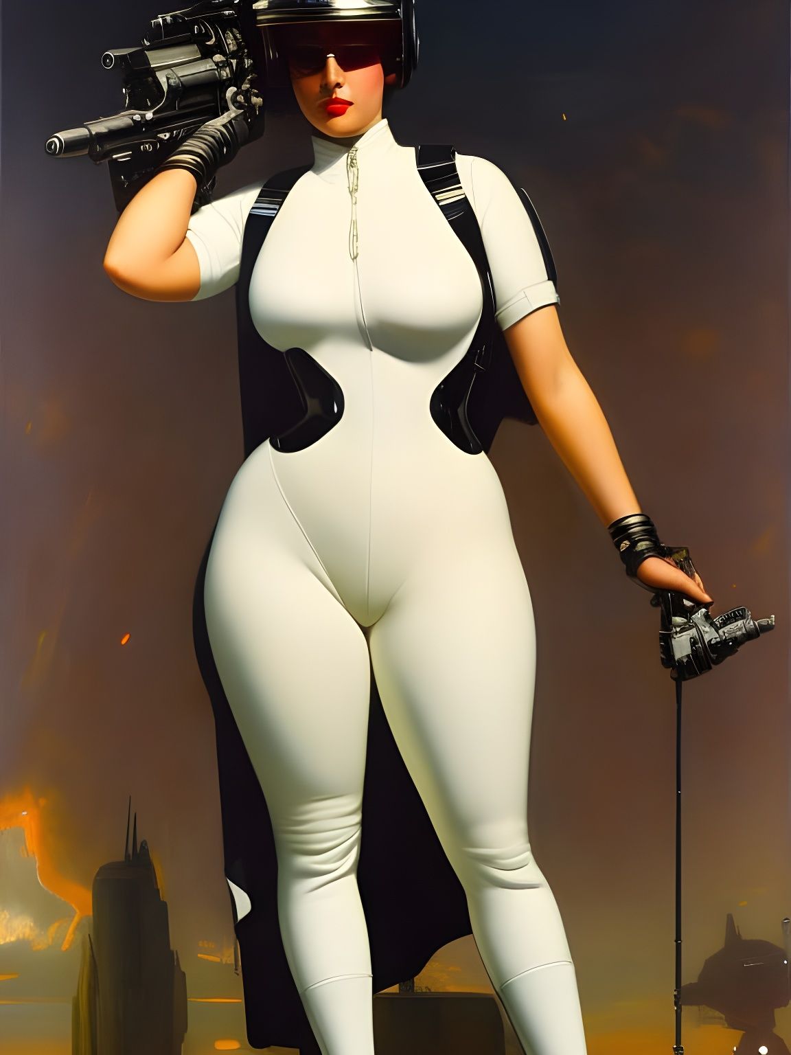 Pulp Sci-Fi Portrait of Alien Soldier