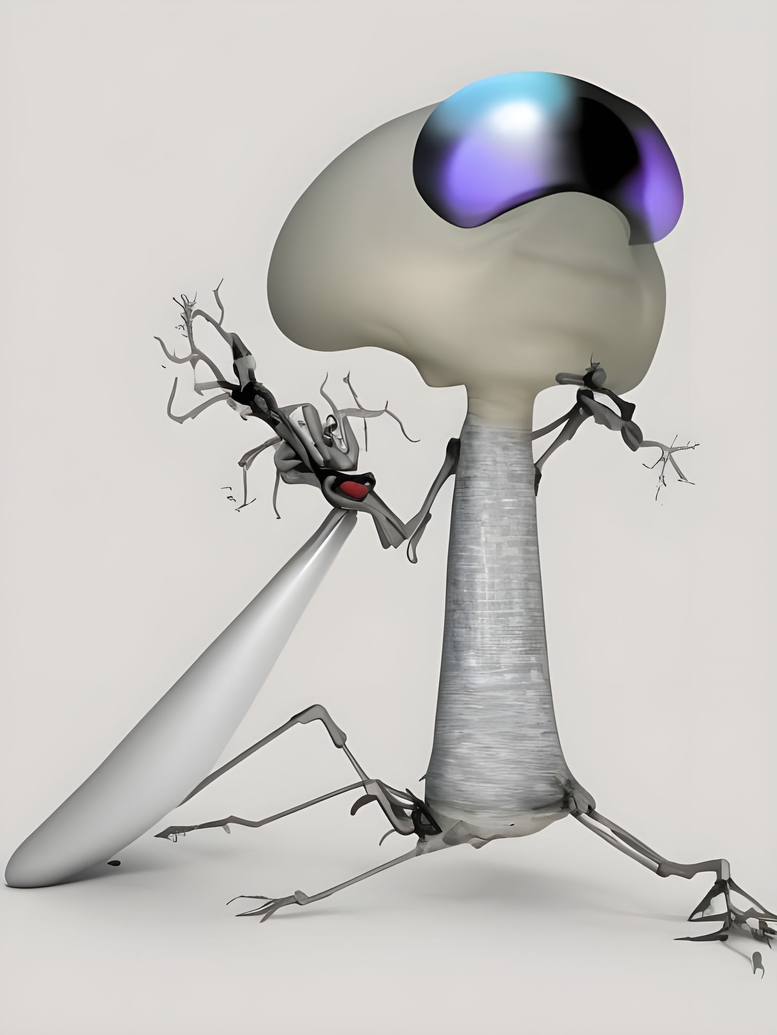 Futuristic Cityscape with Bizarre Alien Creatures