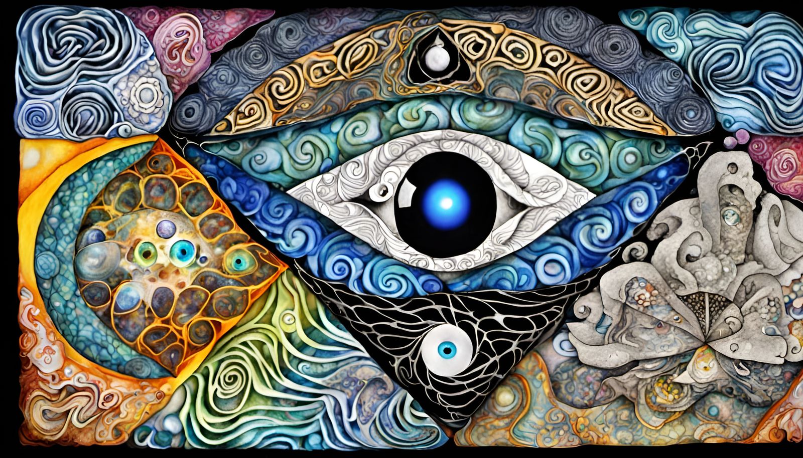 Intricate Fractal Eye with Geometric Patterns