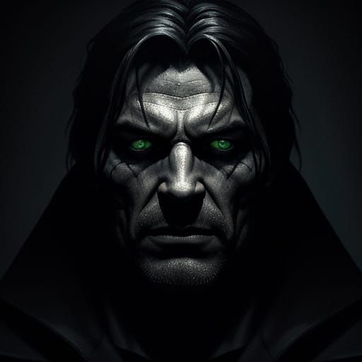 Ominous Cinematic Portrait in Low-Key Lighting