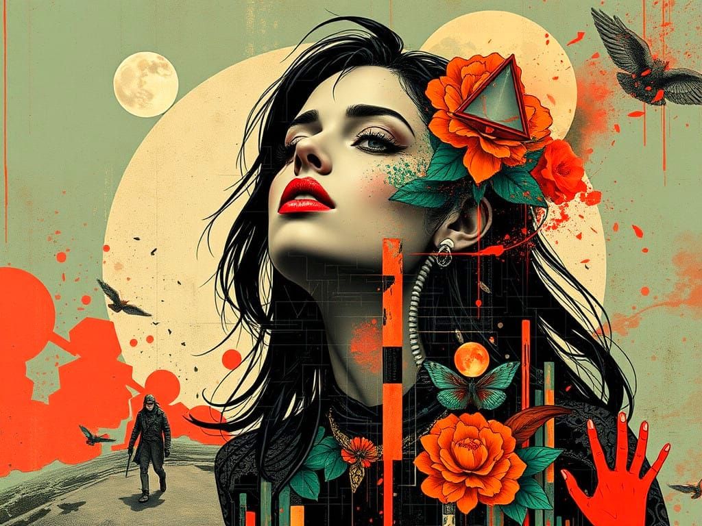 Paradox Catalyst: Maximalist Art Nouveau Digital Collage