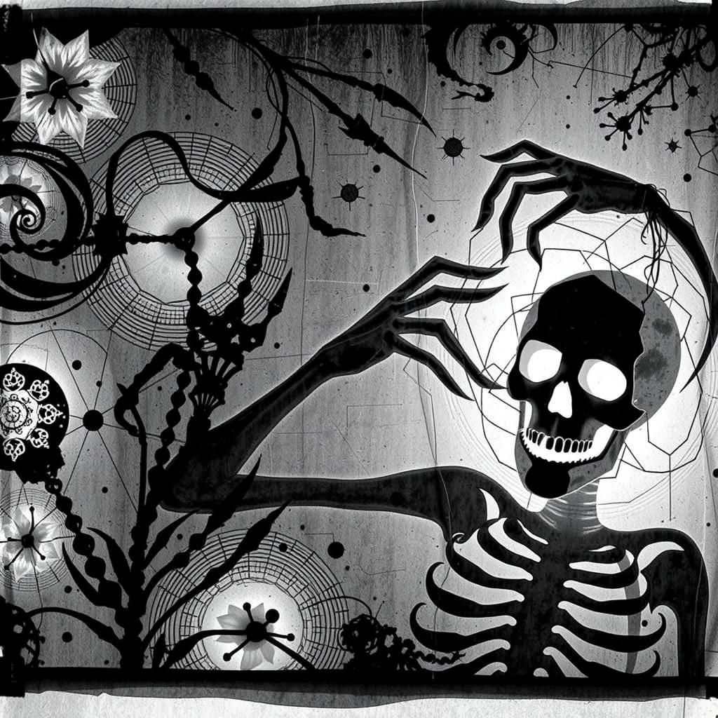 Eerie High-Contrast Photogram in Rayograph Technique