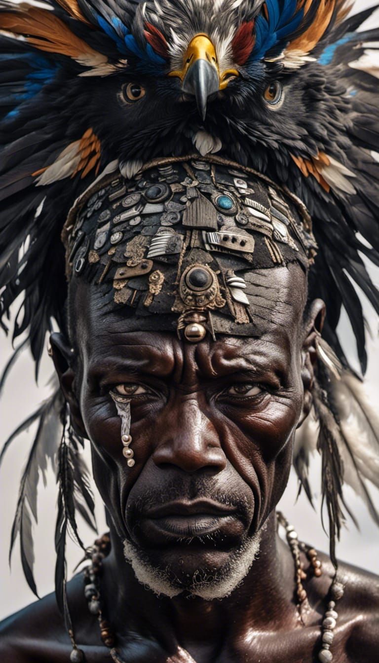 Hyperrealistic Black Eagle Portrait