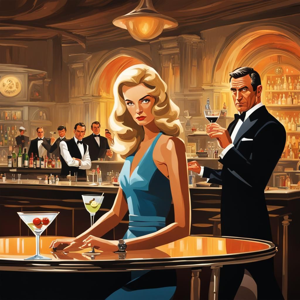 James Bond Martini Scene with Beretta