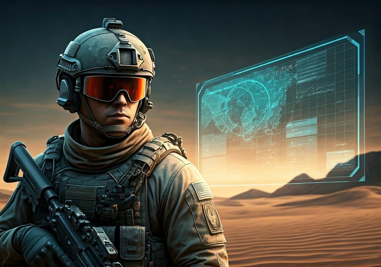 Futuristic Special Forces Operator in Tactical Gear