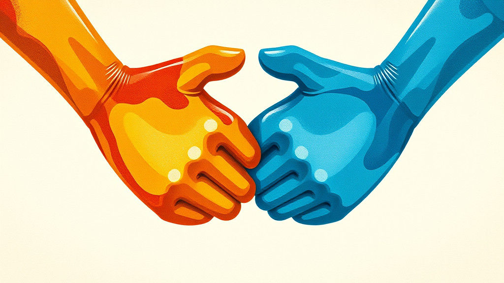 Two Clovers Joined in Decorative Union