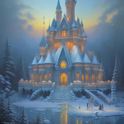 Majestic Ice Palace in Luminous Style