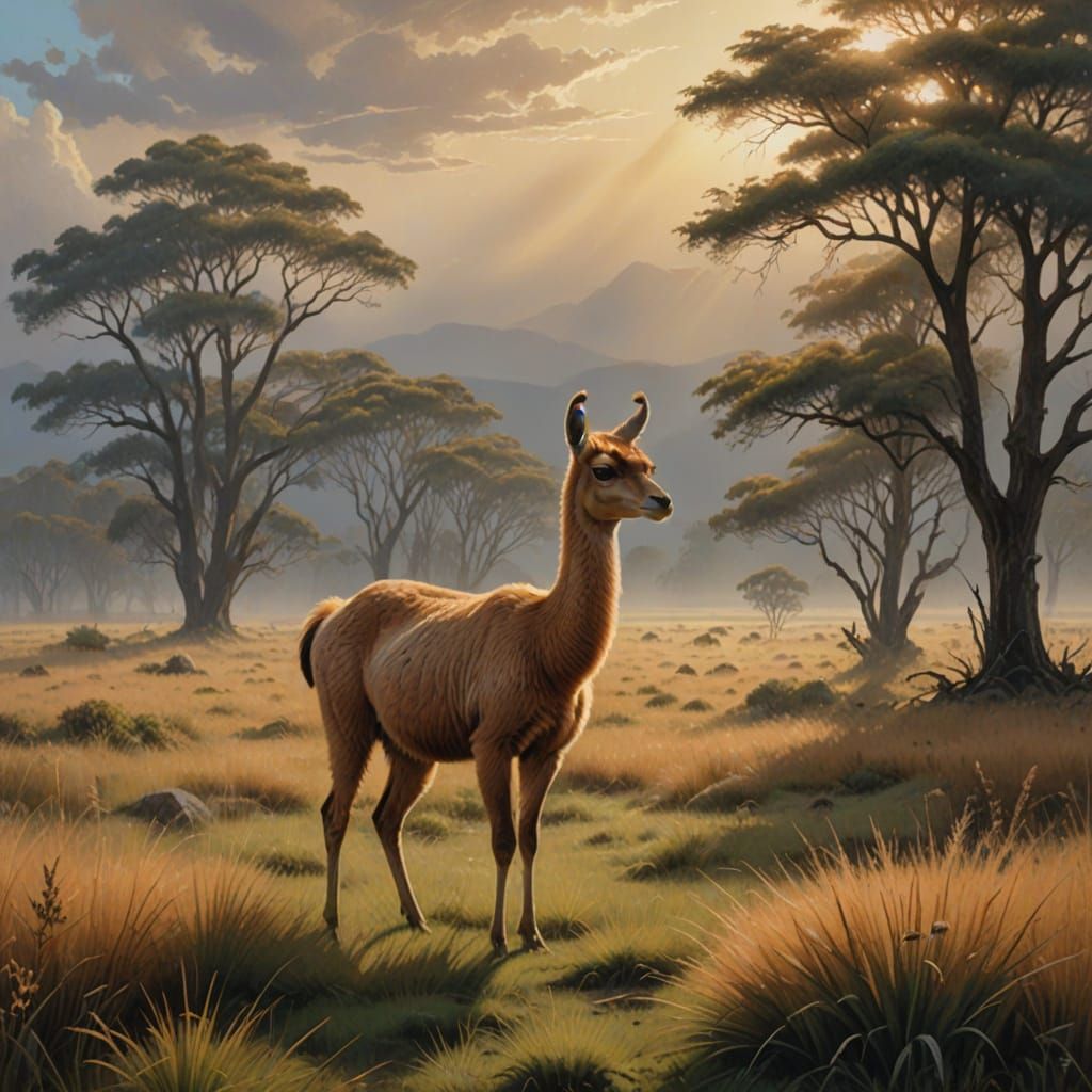 Vicuna in Warm Andean Light