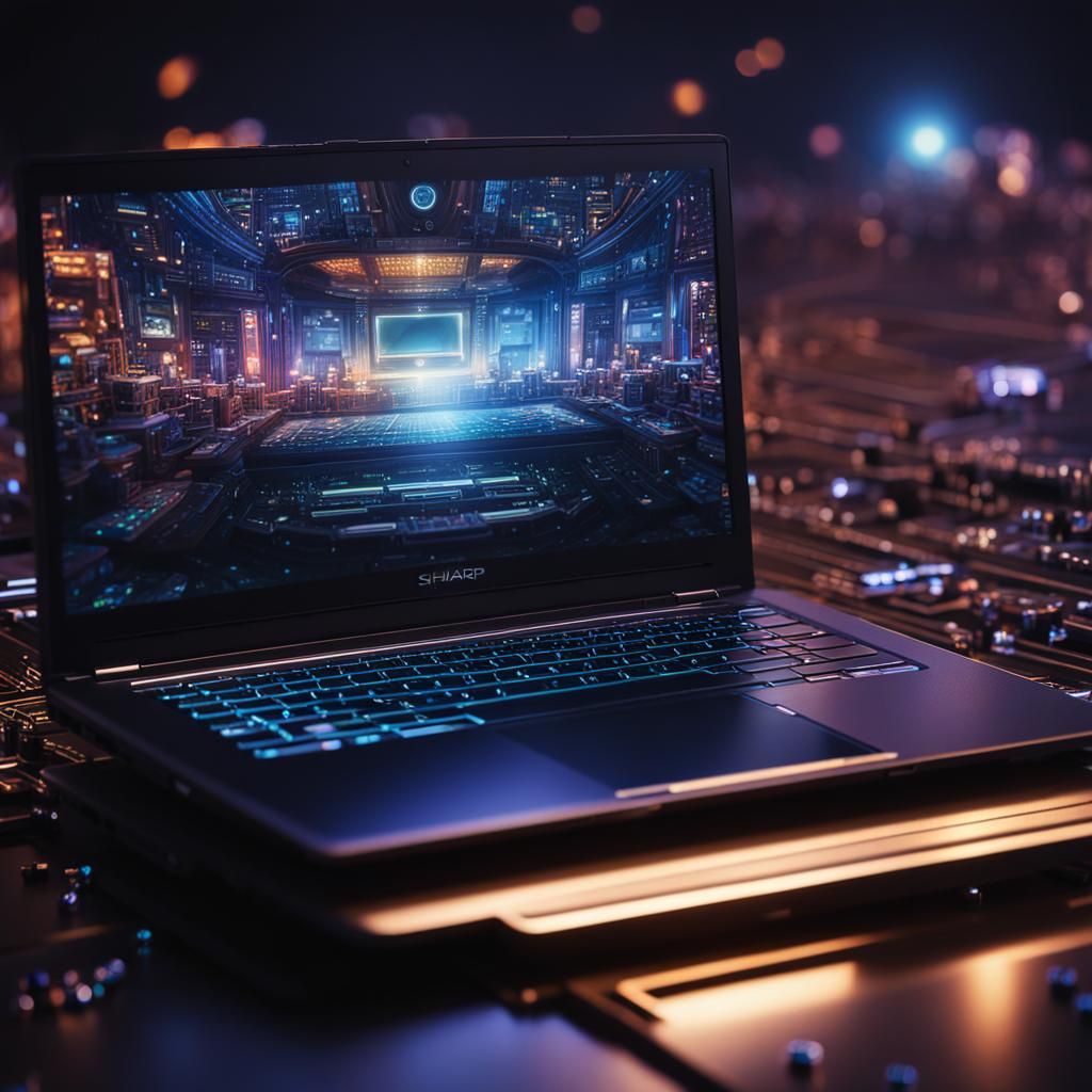 Miniature Laptop Message in 8K Concept Art