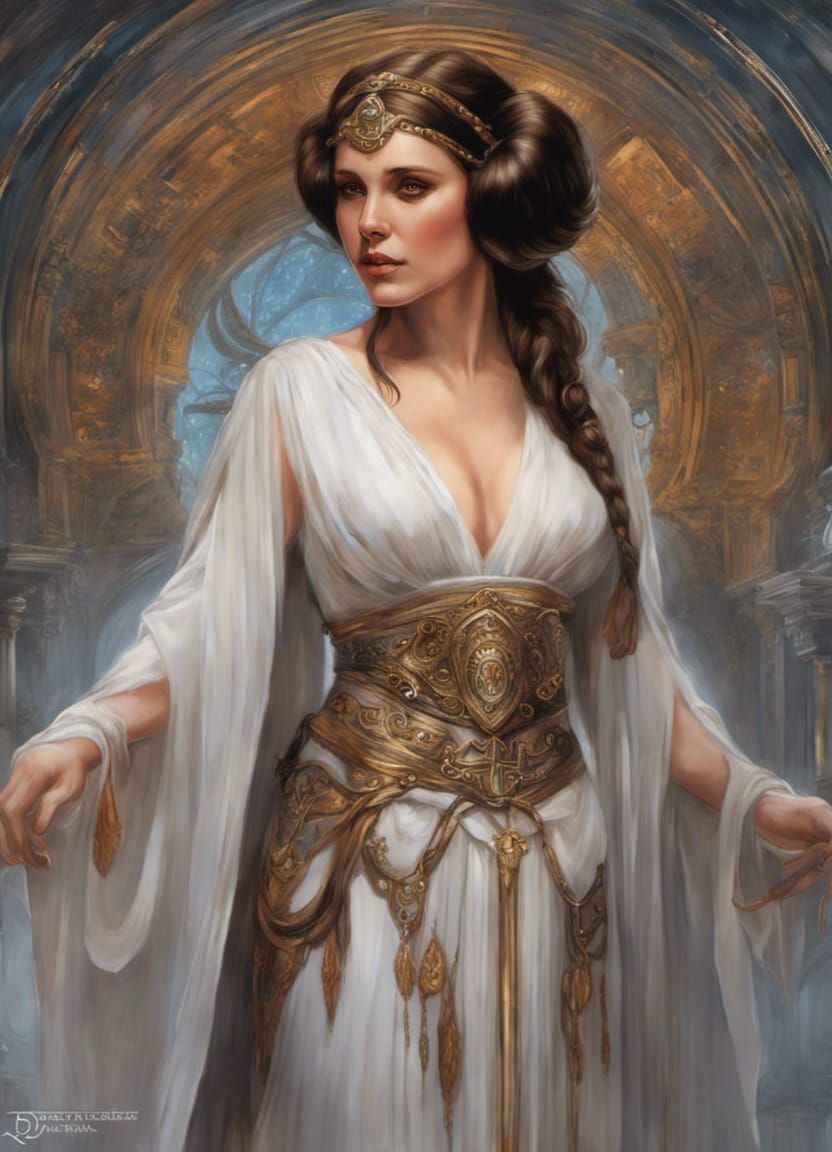 Medieval Princess Leia in Pre-Raphaelite Style