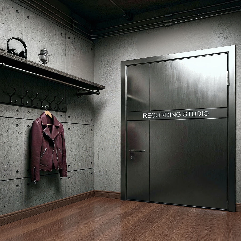 Recording Studio Entrance with 'On Air' Sign