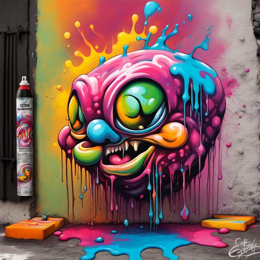 Colorful Cipollino Graffiti Art in Street Style