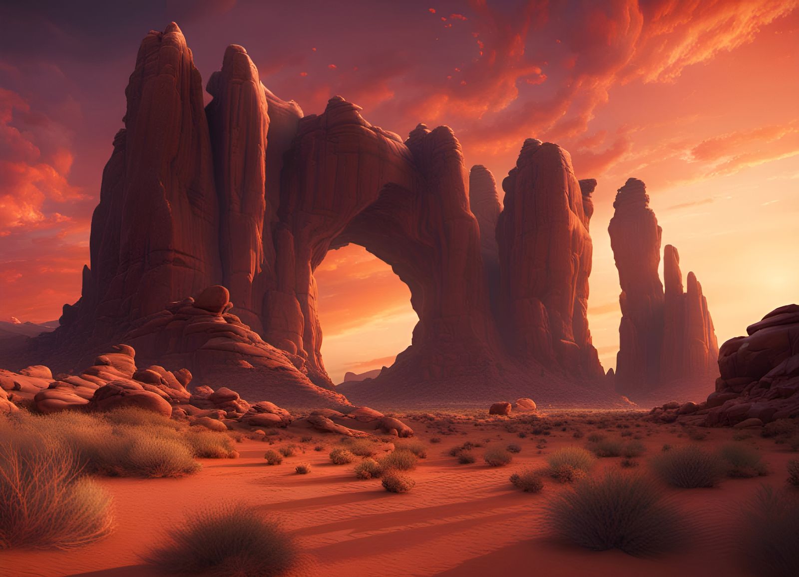 Glorious Sunset Over Arches National Park