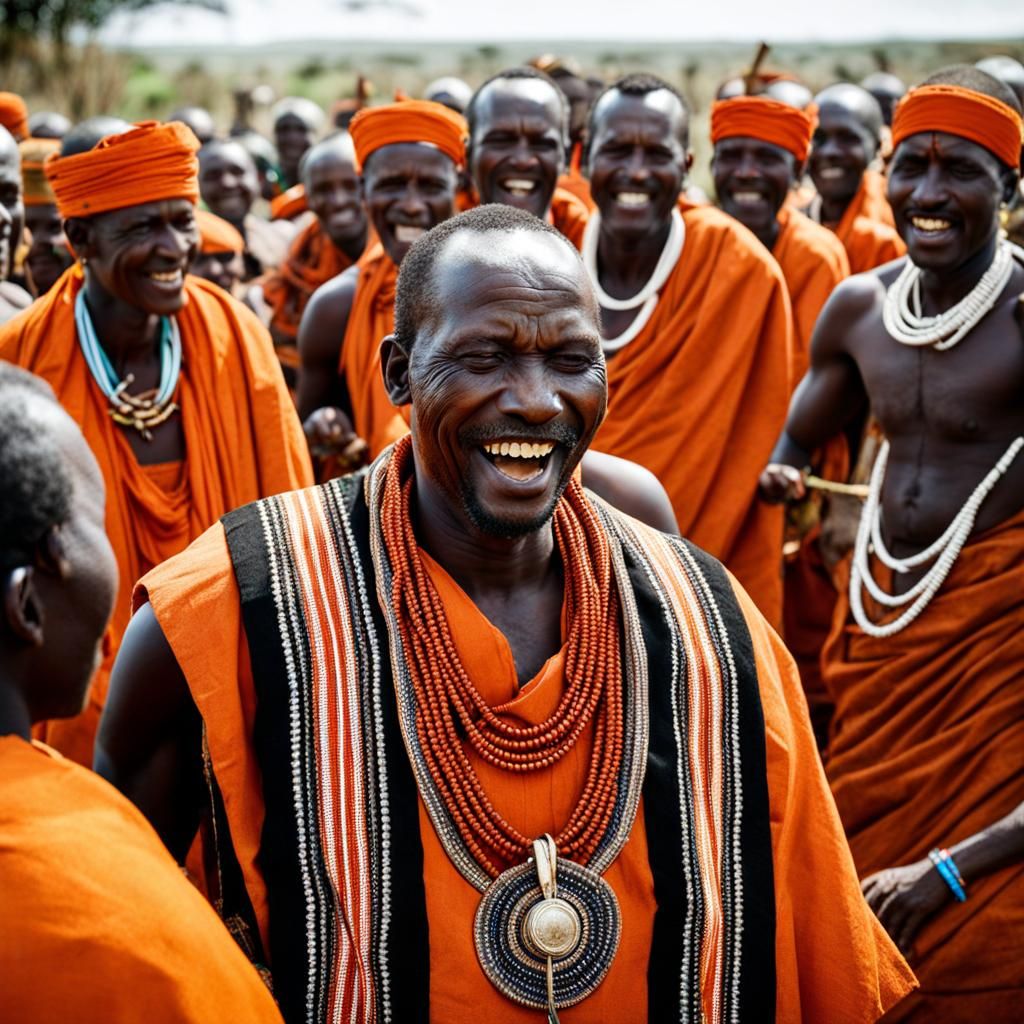 Kenyan Man Celebrates in Traditional Tribal Dress