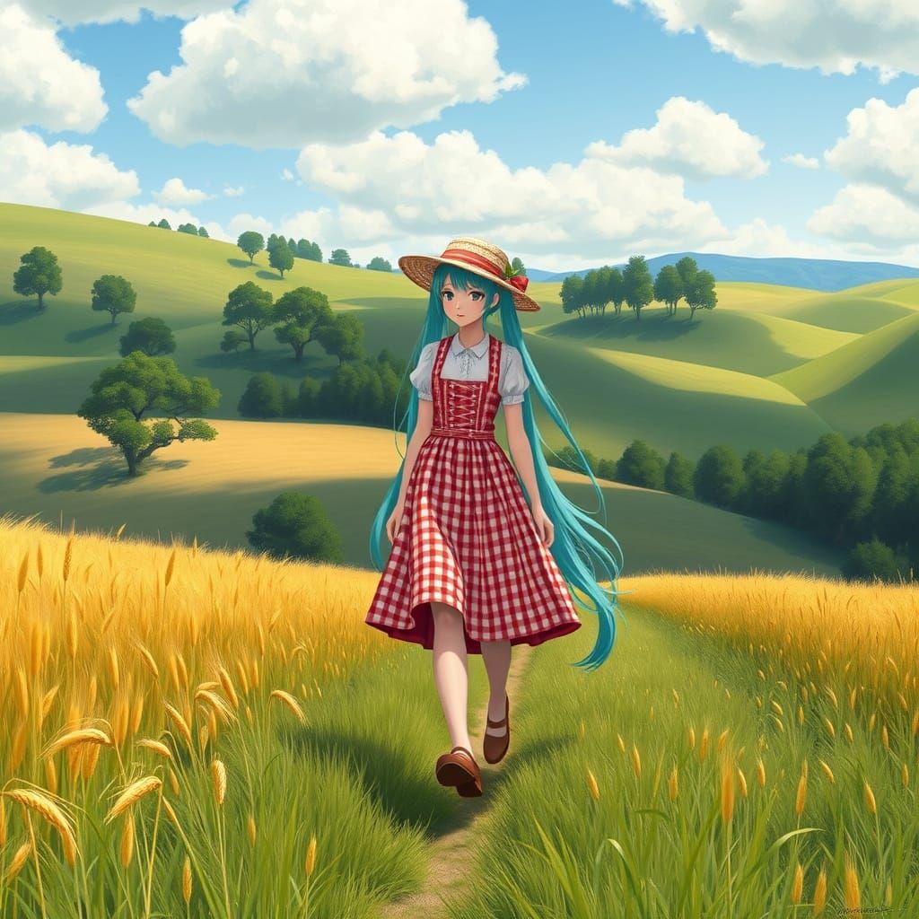 Hatsune Miku Embodies Whimsical Scottish Countryside