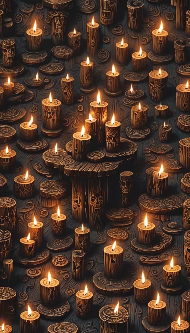 Voodoo-Inspired Wax Candles in Digital Art