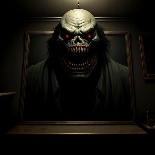 Horrific Demon's Grin in Child's Room