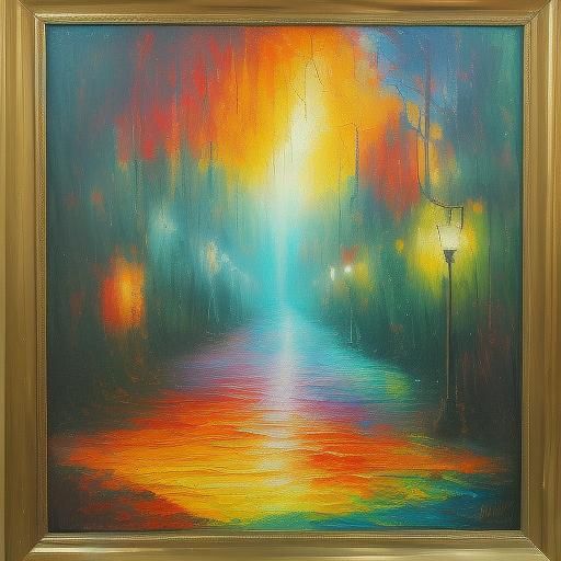 Surreal Dreamscape with Floating Elements in Oil Painting St...