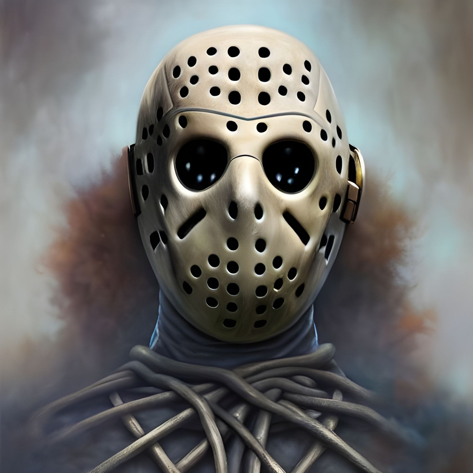 Ethereal Jason Voorhees Painting in Hyperdetailed Style