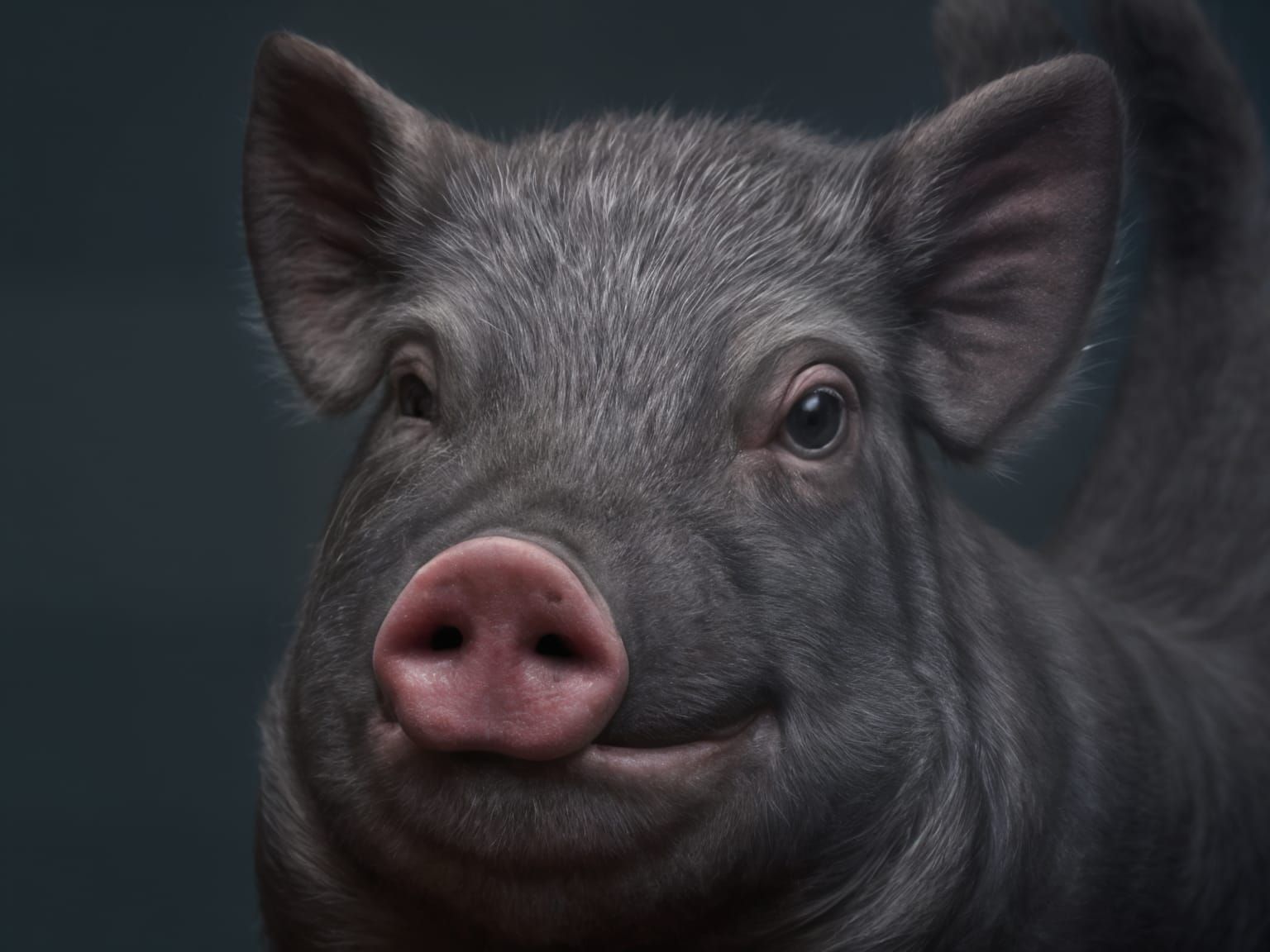 Pig-Headed Man Paints Portrait of Lady on Ladder