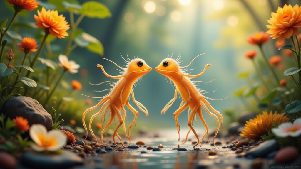 Magical Bio-luminescent Creatures in Vibrant Digital Art