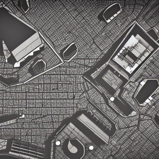 Toxic Dieselpunk City Wasteland Graveyard Aerial View