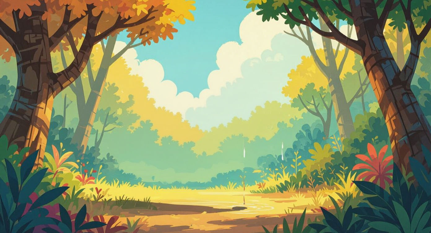 Elephant in Colorful Forest, Disney Concept Art