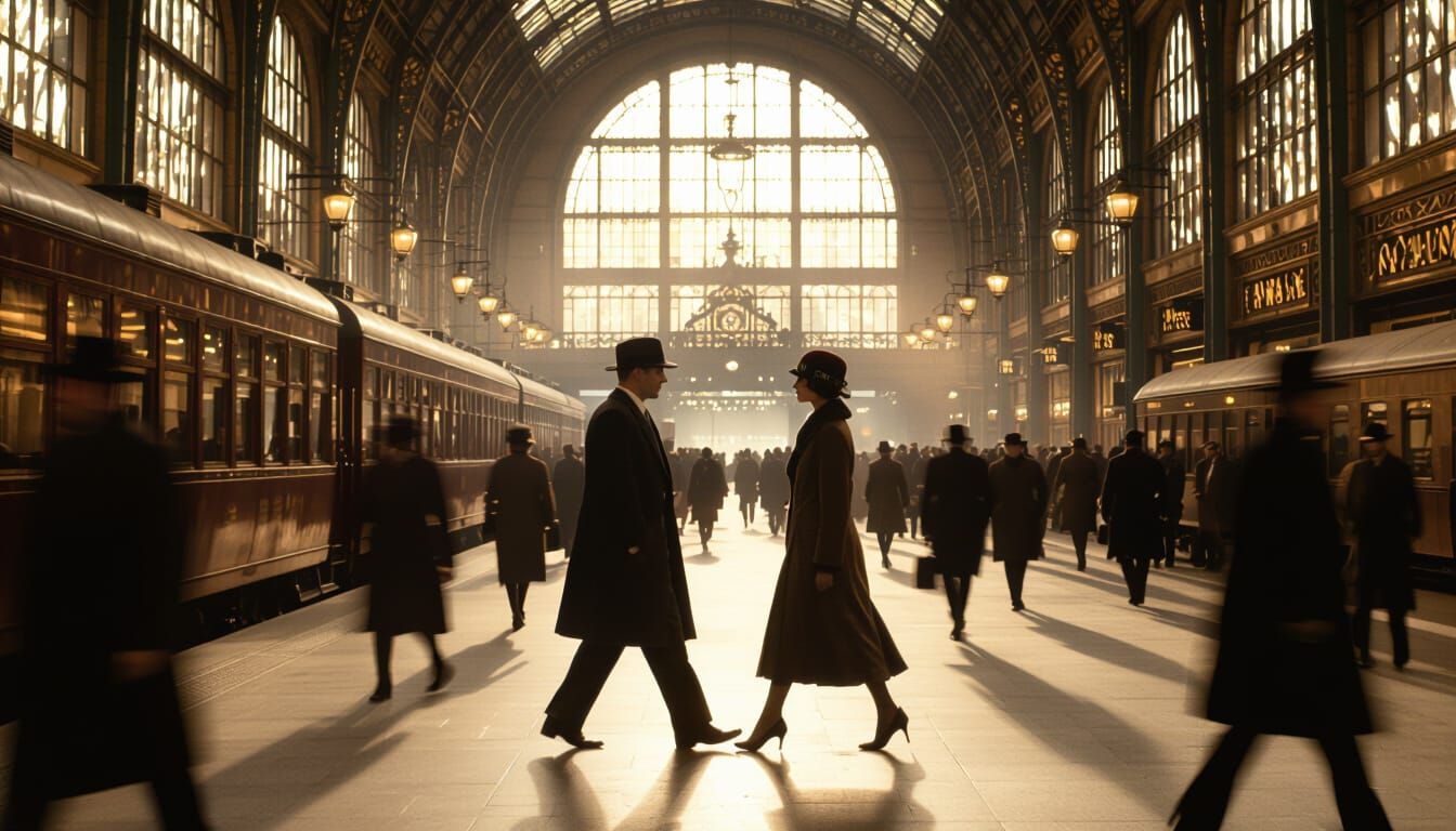 Paris Train Station: A Fleeting Glance in Painterly Realism