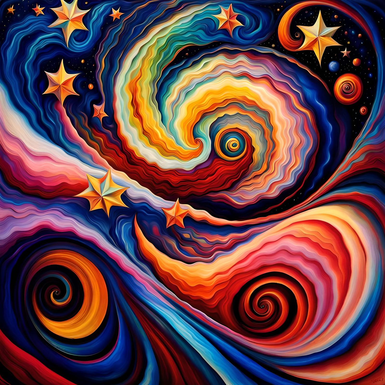 Vivid Starfield Maelstrom in Abstract Style