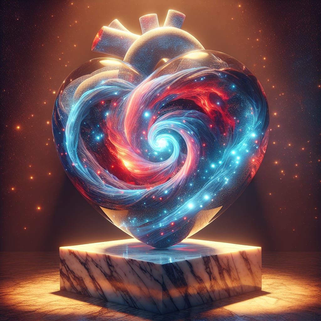 Crystal Heart Galaxy: Breathtaking 3D Concept Art