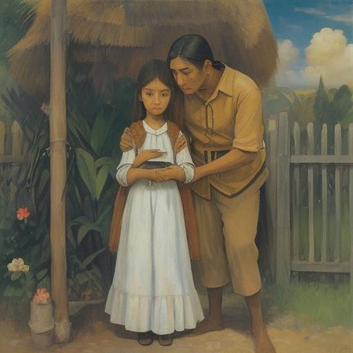 Touching Embrace in Impressionistic Style