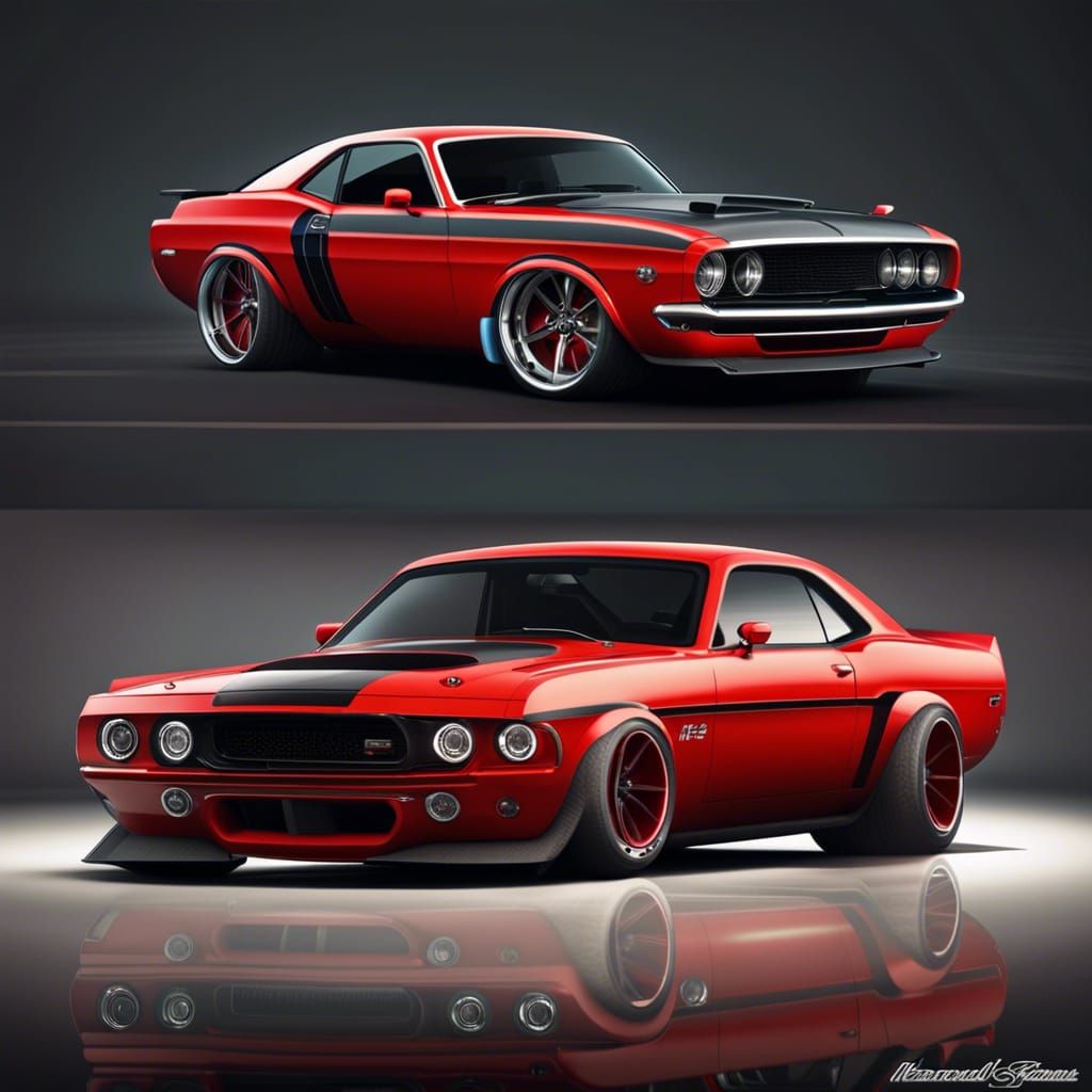 Dodge Challenger and Ford Mustang GT500 Mashup