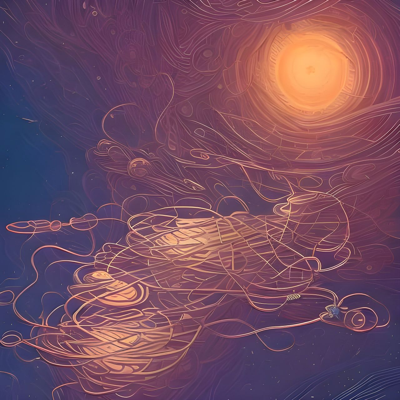 Intricate Threads Binding the Universe: Digital Art