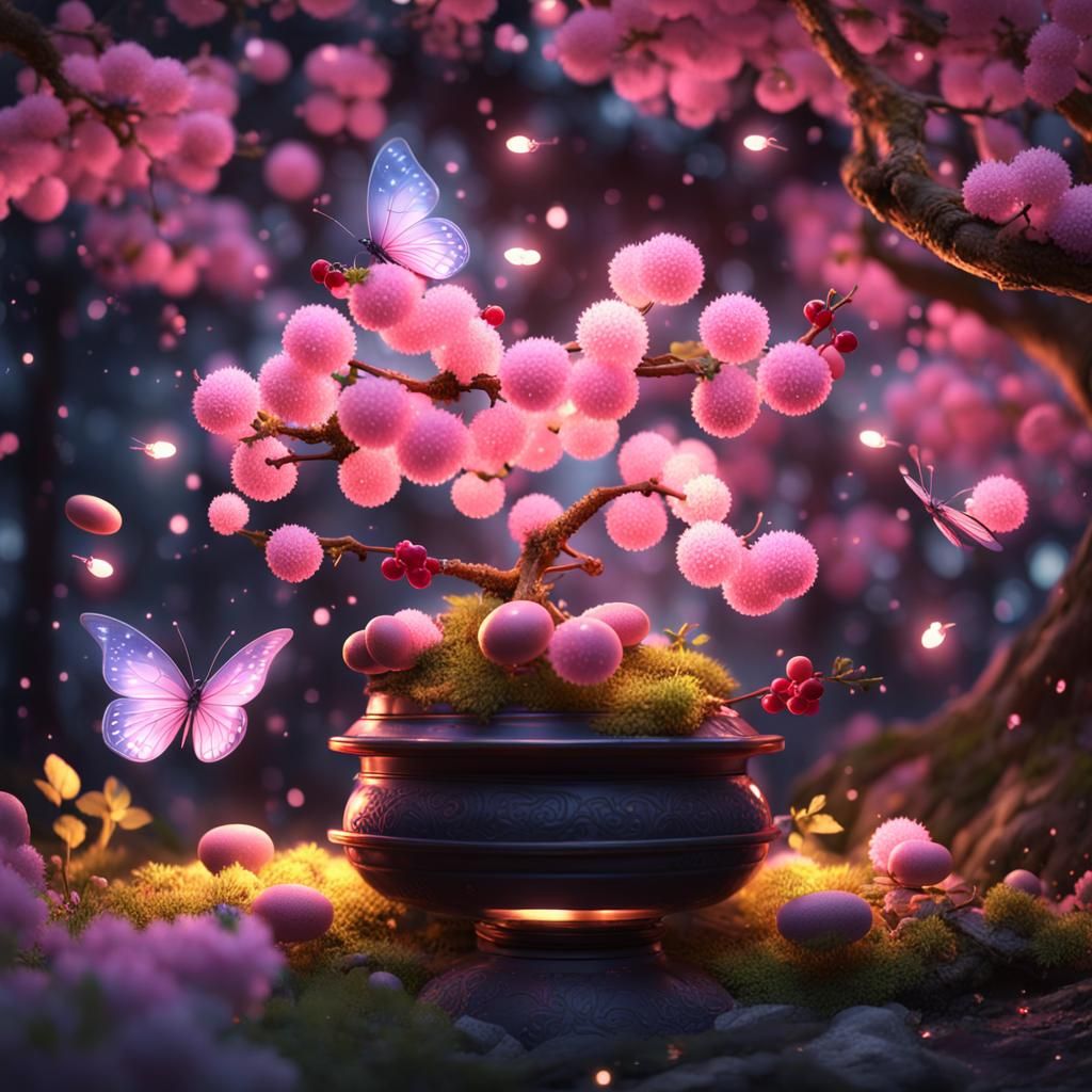 Fantasy Fireflies, Sakura, and Oriental Sweets