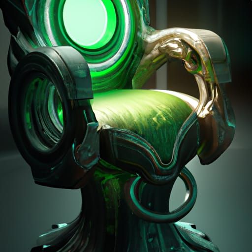 Futuristic Green Lantern Ring Chair, 3D Render