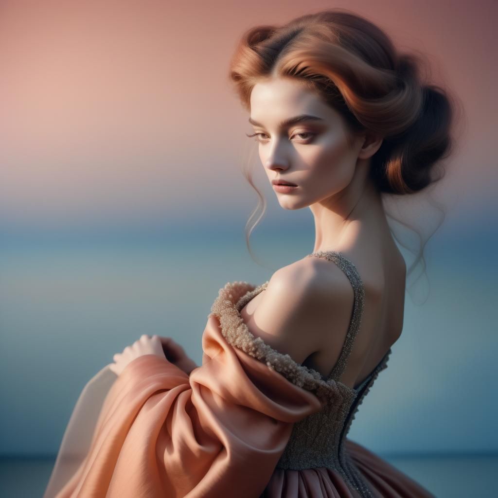 Valentino-Style Gown in High-Fashion Photography