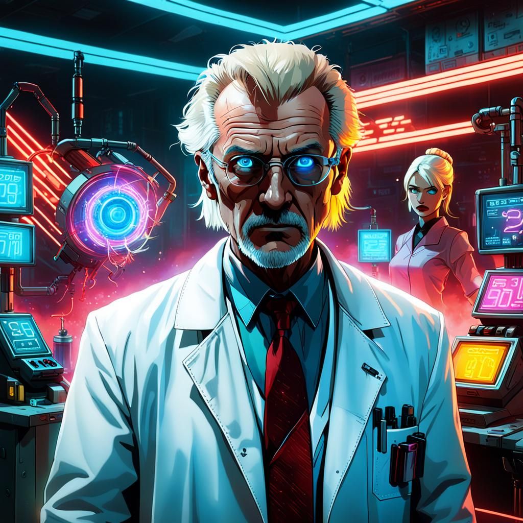 Cyberpunk Scientist and Shapeshifter Daughter