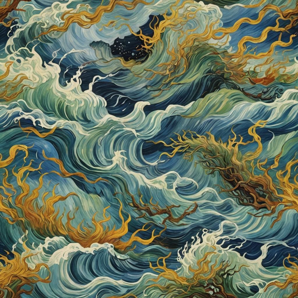 Hyperdetailed Winds in Van Gogh Surrealism Style