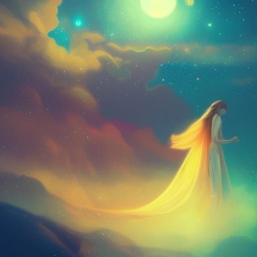 Cosmic Dreamscape: A Colorful Fantasy Art Image