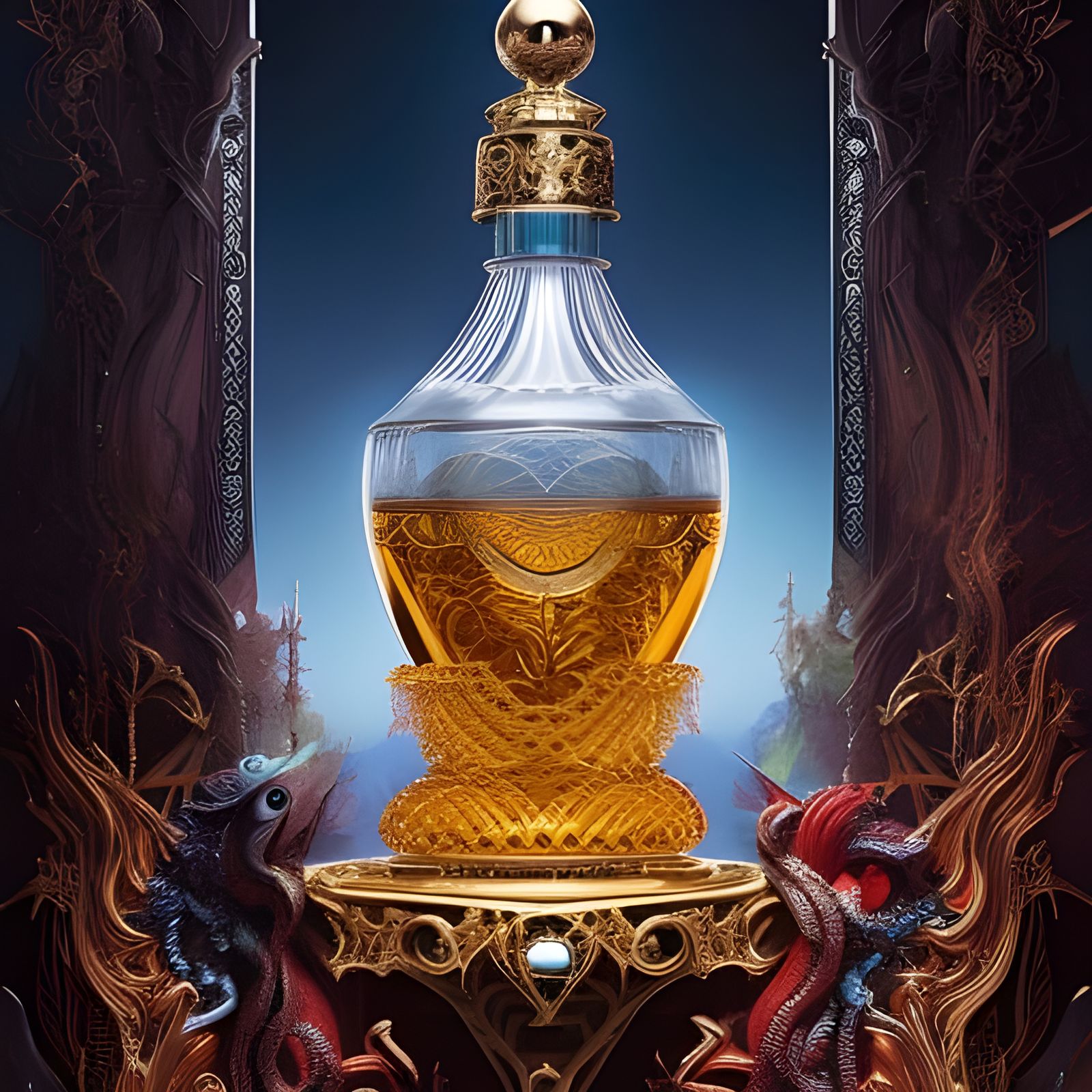 French Niche Perfume: Hyperrealistic Advertising Poster