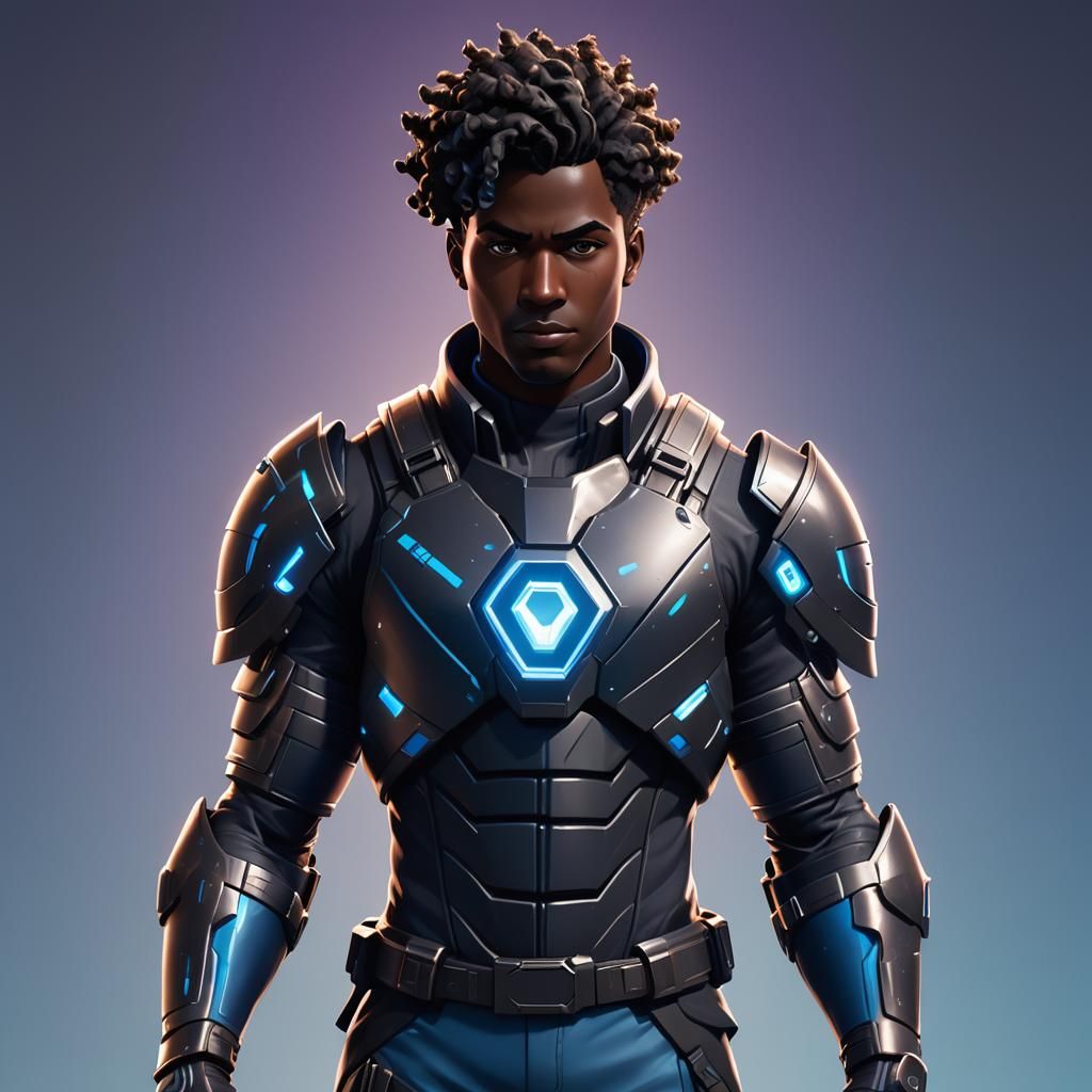 Fortnite Character in Futuristic Armor Concept Art