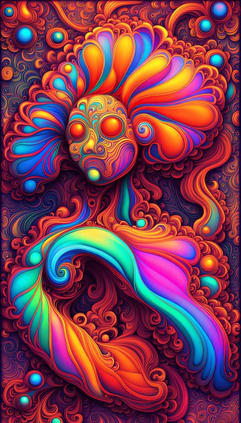 Fractal Jester Artwork in Geometric Patterns and Textures