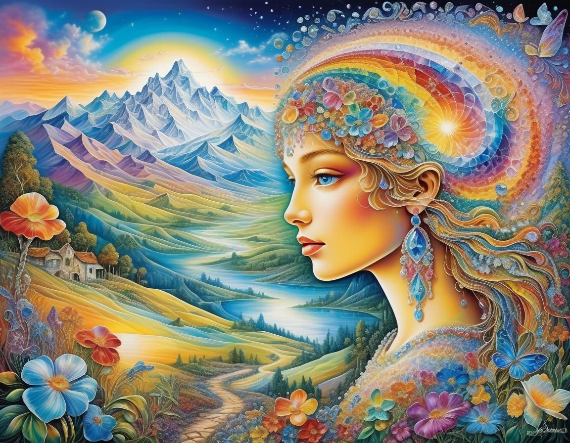 Blonde Beauty in a Swarovski Crystal Landscape