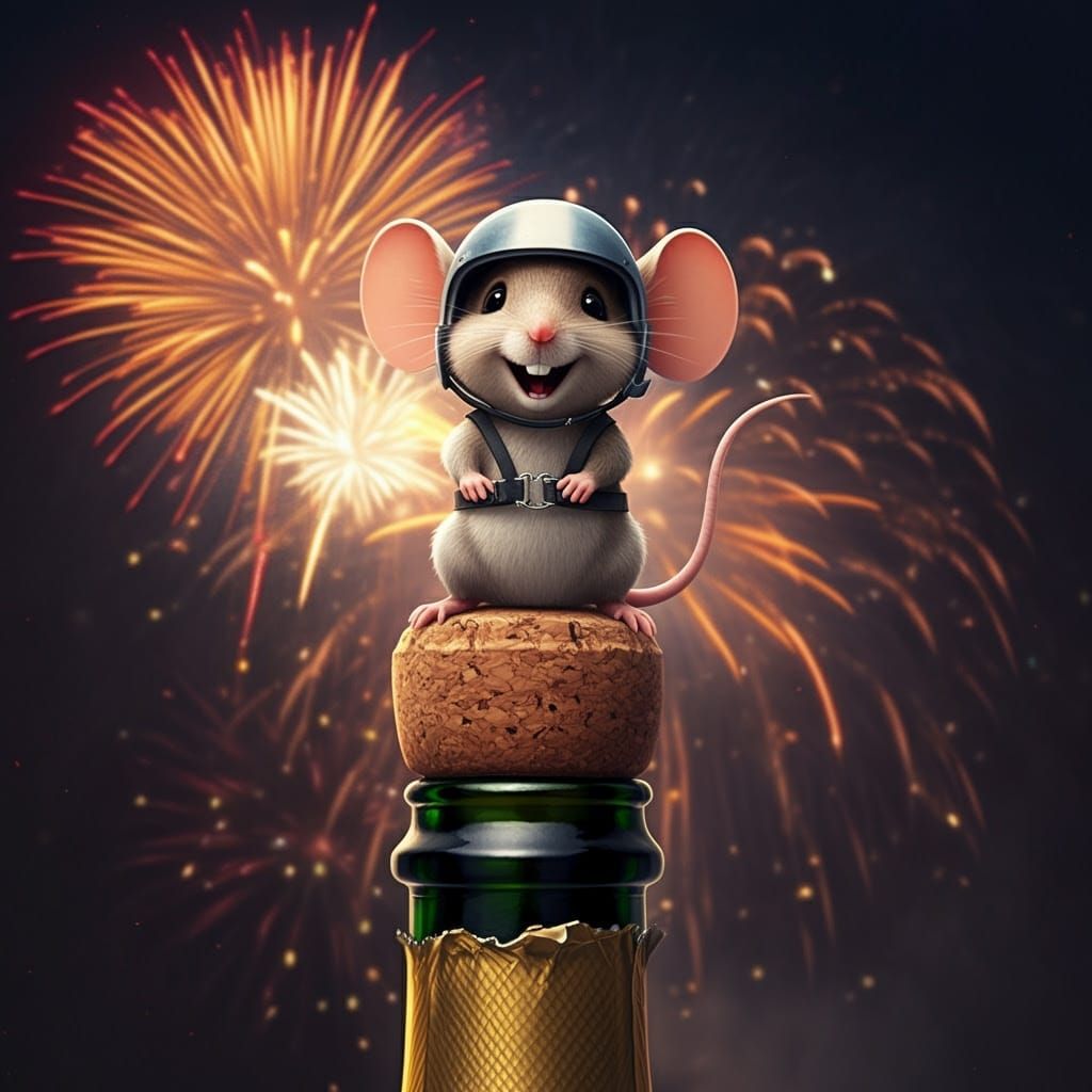 Little Mouse Ready for Adventure in a Bubbly Atmosphere